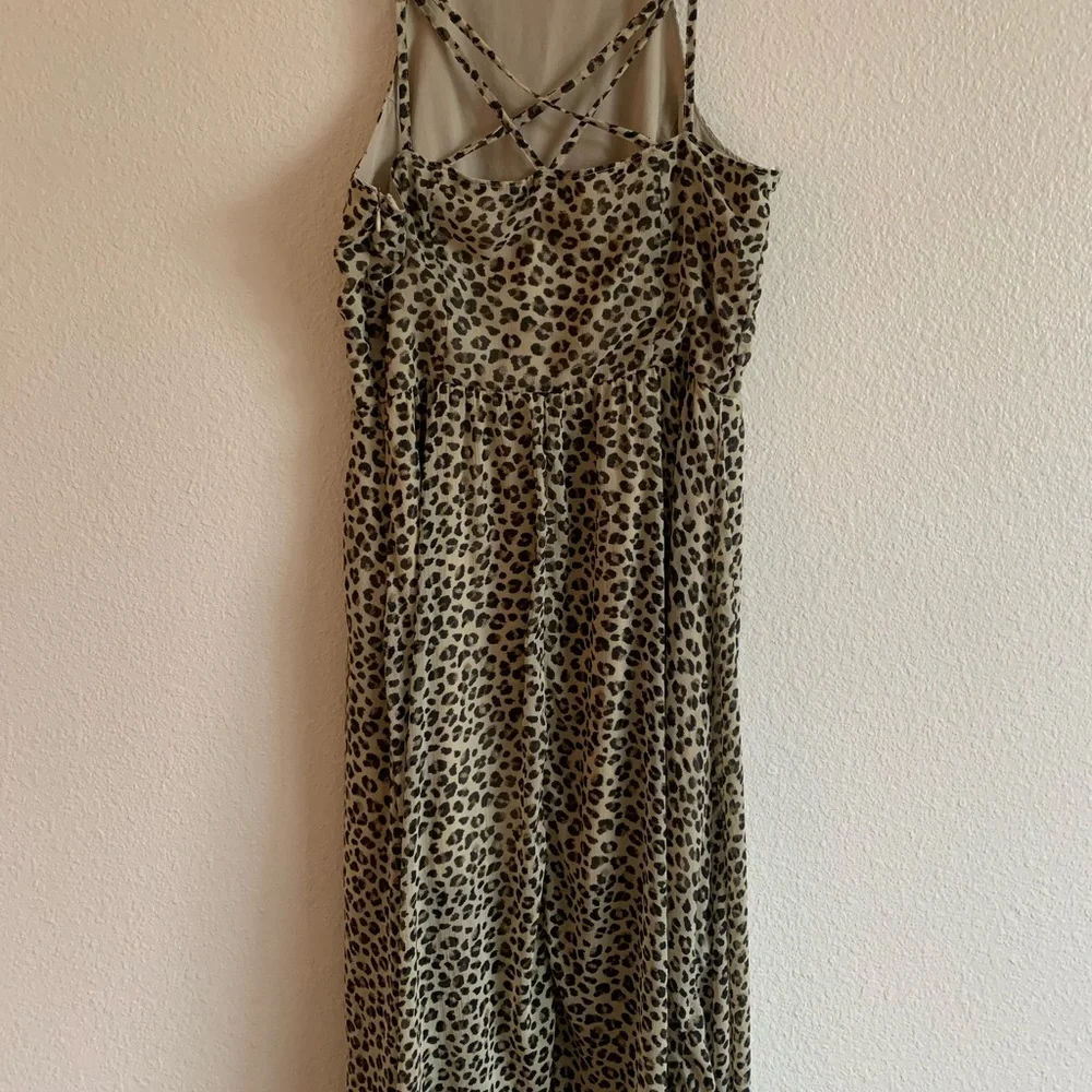 Abercrombie & Fitch Women Animal Print Strappy Chiffon Lined Maxi Dress S M